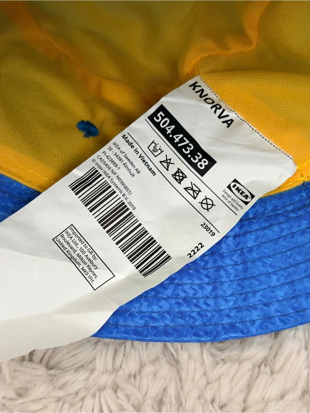 IKEA Yellow and Blue KNORVA Bucket Hat