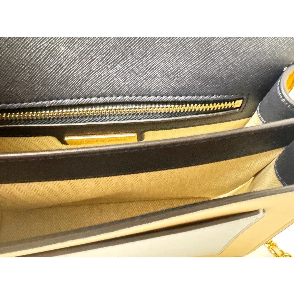 Tory Burch Robinson Color-Block Saffiano Leather Suede Convertible Shoulder NWOT