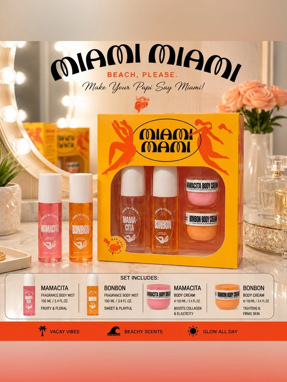Miami Miami Beach, Please Body Mist & Body Cream Gift Set