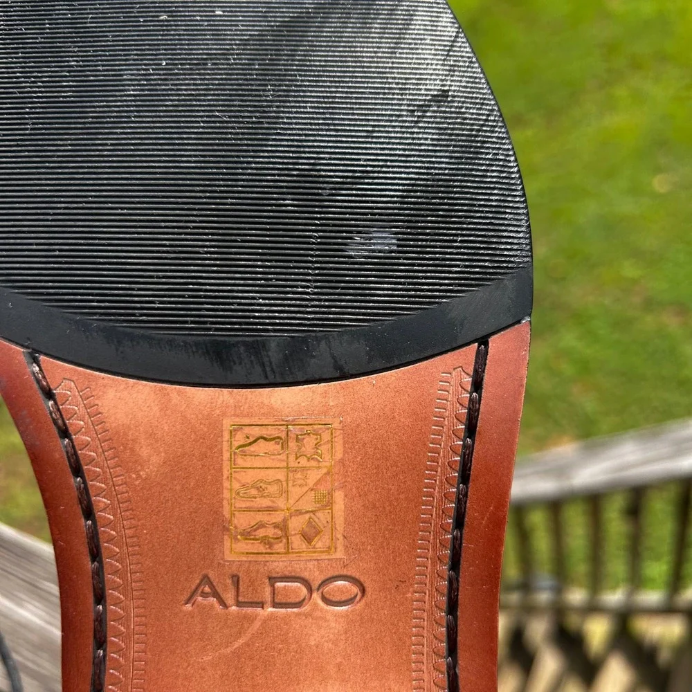 Aldo Larewiel Dress Boot Wingtip 12 Black Dark Academia Heritage Core Brogue