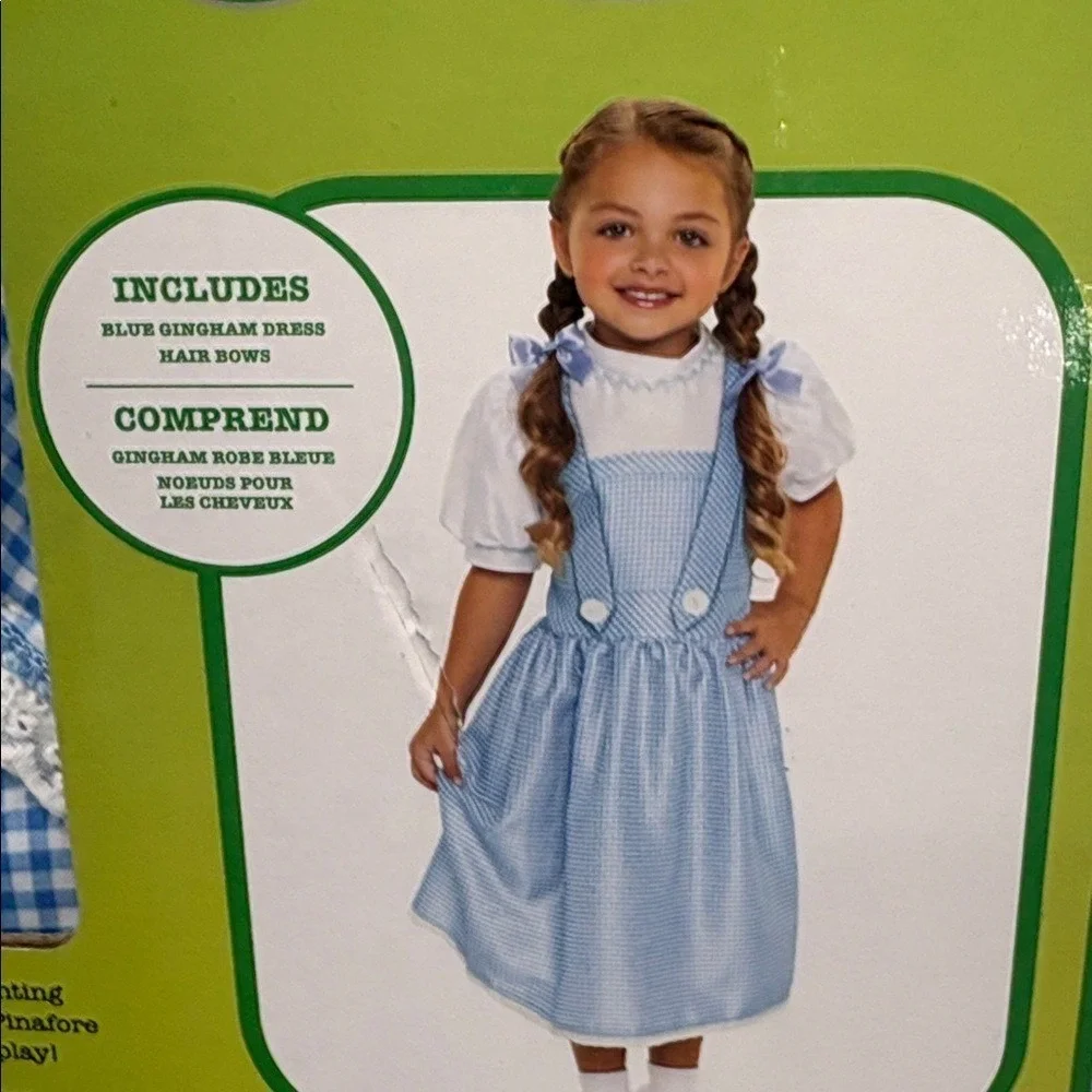 Wizard of Oz Dorothy Costume Bundle Dress Toto Basket Ruby Slippers 4-6X