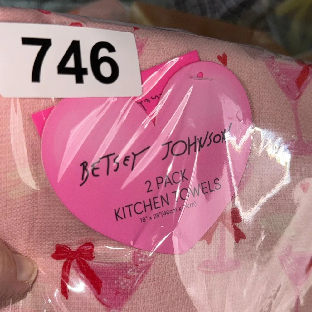 Betsey Johnson 18x28 Pink Martini Bow Hearts Coquette Girly Kitsch Home Decor