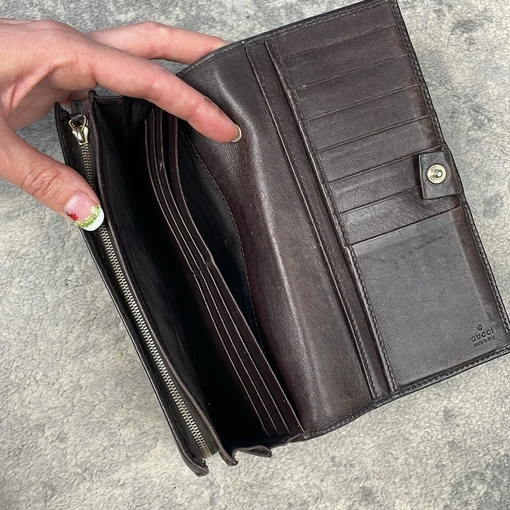Gucci leather embossed
