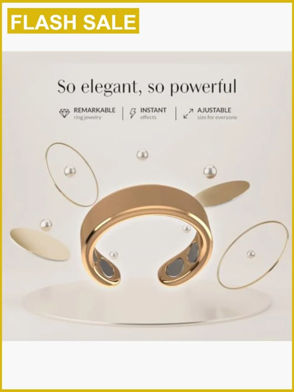 Adjustable Magnetic Wellness Ring 18K Gold Plated Stainless Steel Unisex