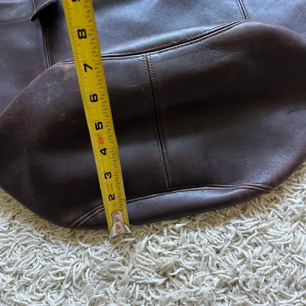 Vintage Coach Leather Shoulder Bucket Bag Purse Dark Brown Double Strap