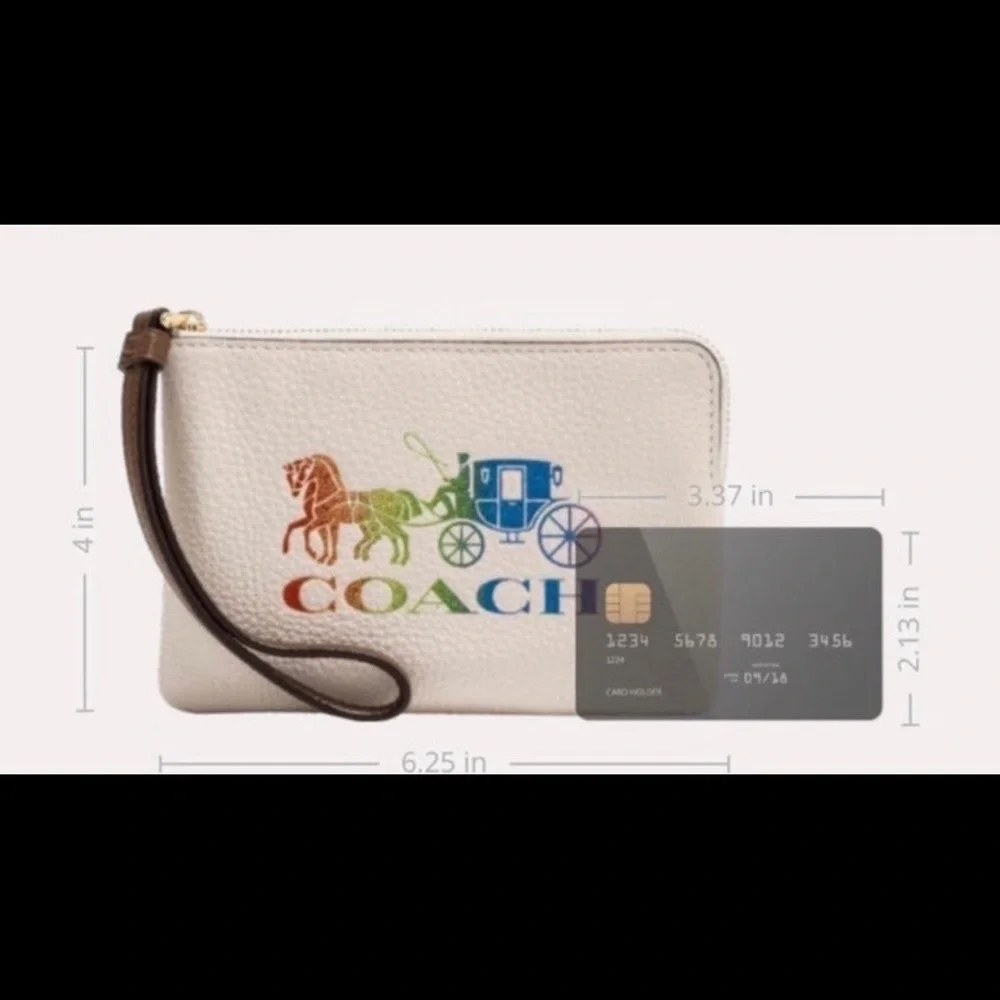 Coach pride rainbow backpack‎ bookbag and WRISTLET with horse and carriage NWT