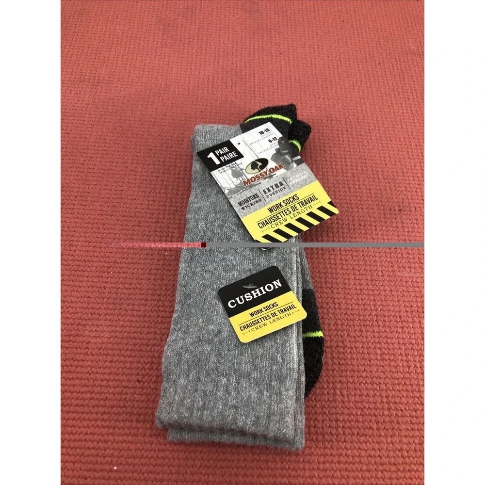 NEW W/TAGS Mossy Oak Work Socks Crew Length‎ Cushioned Size 10-13 Unisex