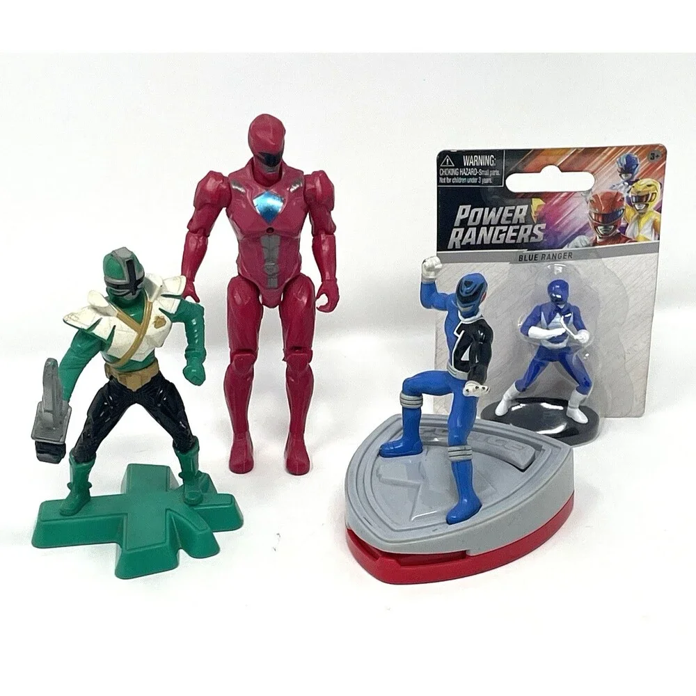 Lot of 4 Power Rangers Super Samurai McDonald's Toys - Includes‎ NIP Blue Ranger