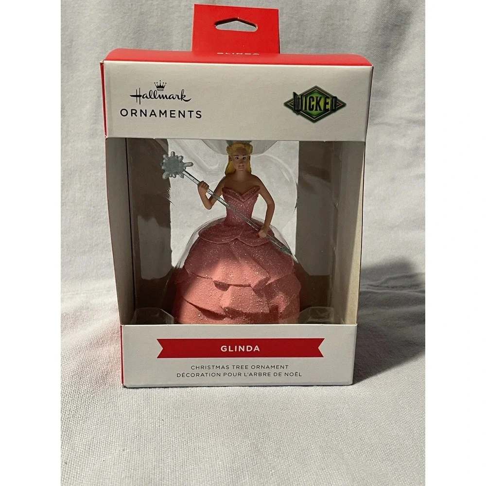 NEW Hallmark Boxed Christmas Ornament - Wicked -‎ Glinda in Pink Dress w/ Wand