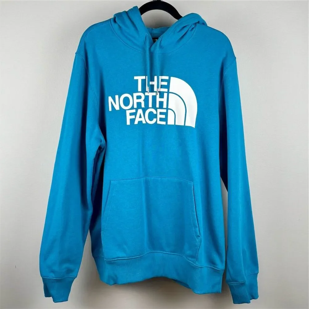 The North Face Men's XL Teal Blue Half Dome Pullover Hoodie Pocket Casual- NWT