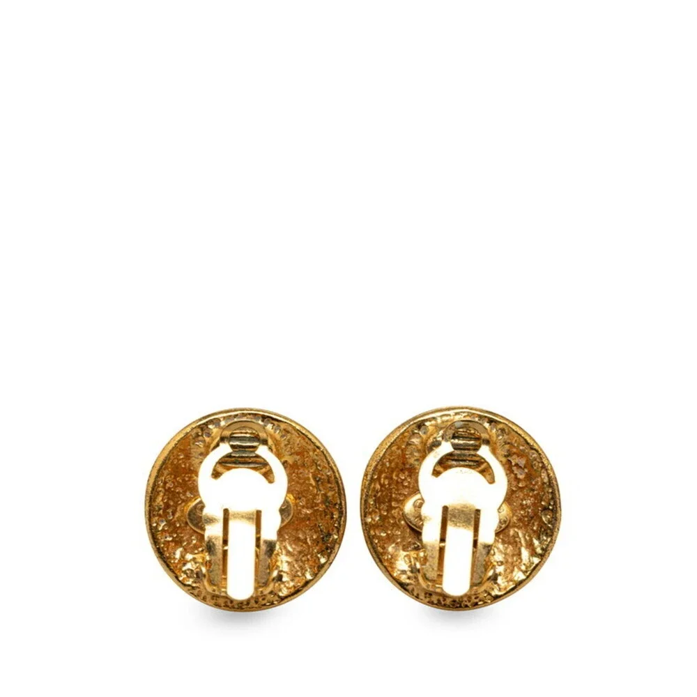 CHANEL Gold Logo Earrings
