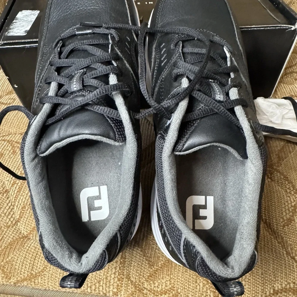 New FootJoy Golf Specialty Sneakers All Over‎ Black Men's Size 8.5 Extra Wide