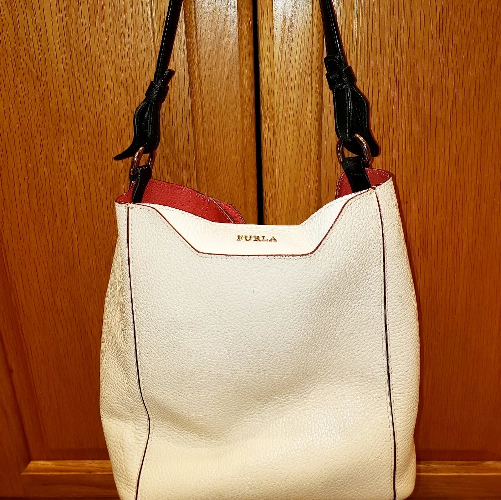 Furla white pebbled