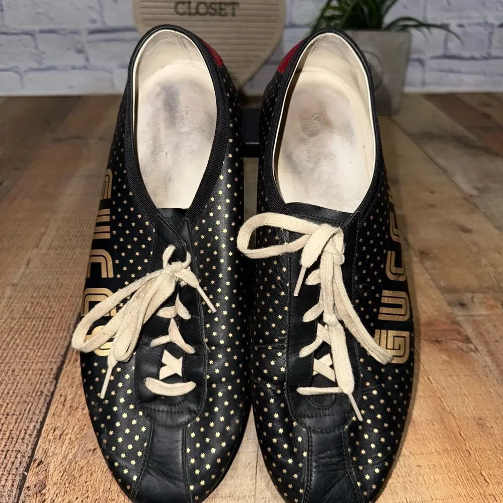 GUCCI x SEGA Falacer sneaker black leather Size 13 519723 Pre owned condition