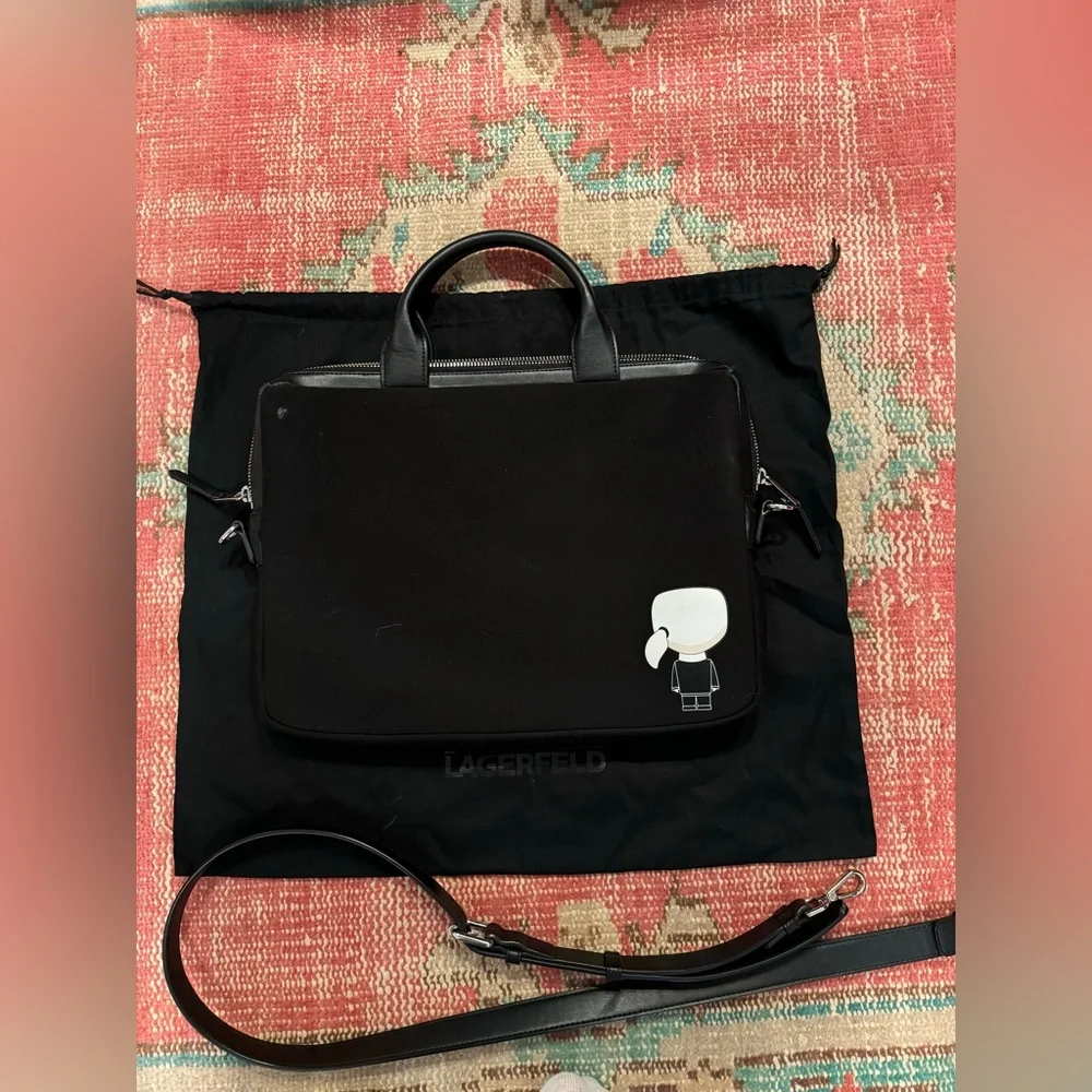 Karl Lagerfeld Logo Plaque Laptop Bag