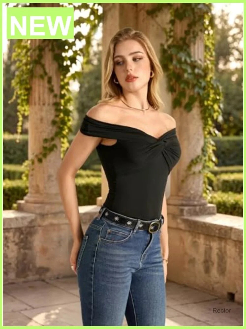 Women's Genuine Leather Cowgirl Belt with Embroidery & Buckle