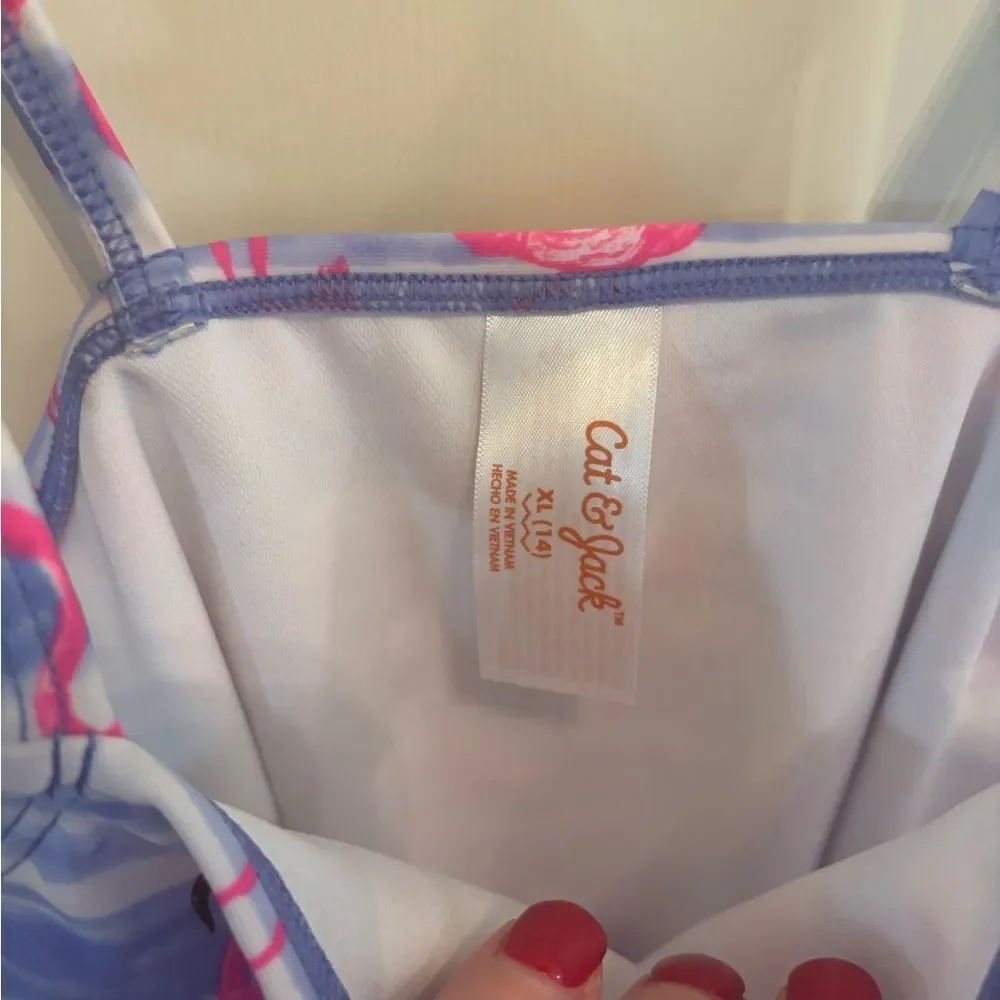Cat & Jack Purple One Piece Swimsuit with Wide Straps