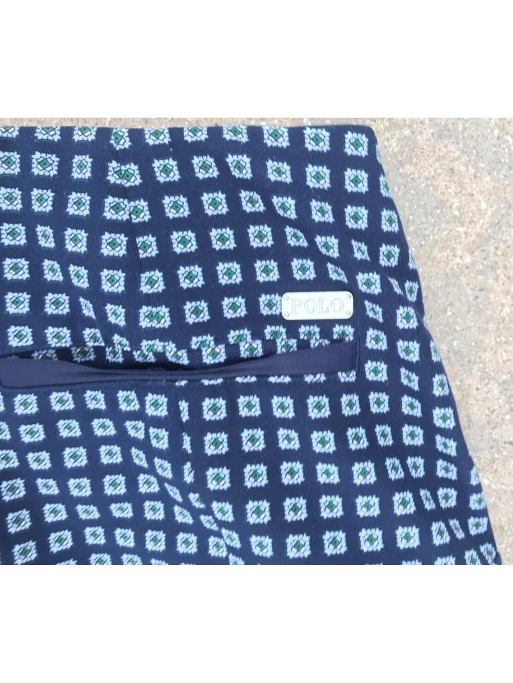 Polo Ralph Lauren Girls Size 2 Flare Skirt Estate Skort Blue Diamond Pattern