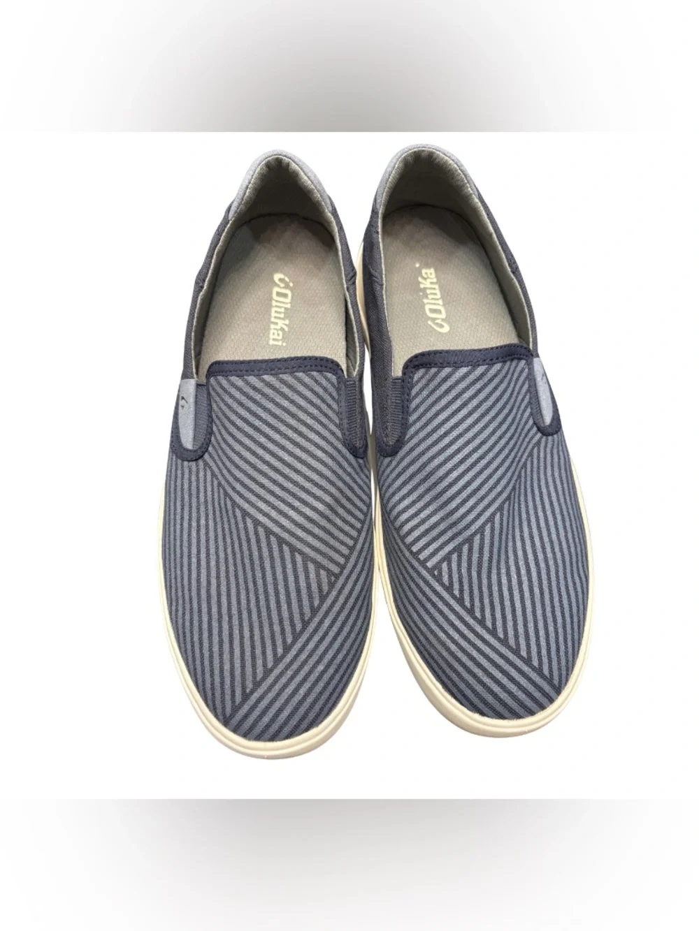 OluKai Blue Striped Slip-On Sneakers