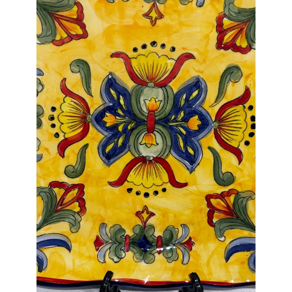 Yellow Talavera hand painted
