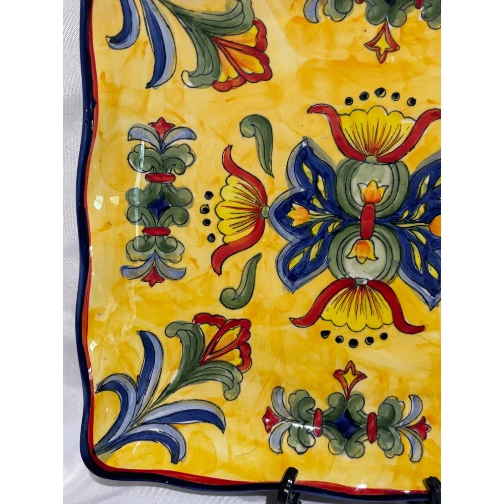 Yellow Talavera hand painted