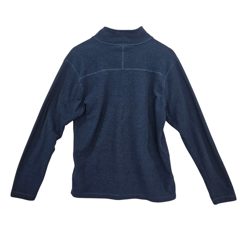 The North Face Mens 1/4 Zip L Blue Textured Knit Sweater Lightweight‎ Outdoor