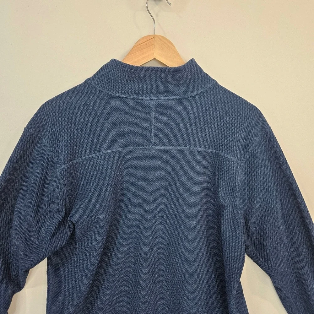 The North Face Mens 1/4 Zip L Blue Textured Knit Sweater Lightweight‎ Outdoor