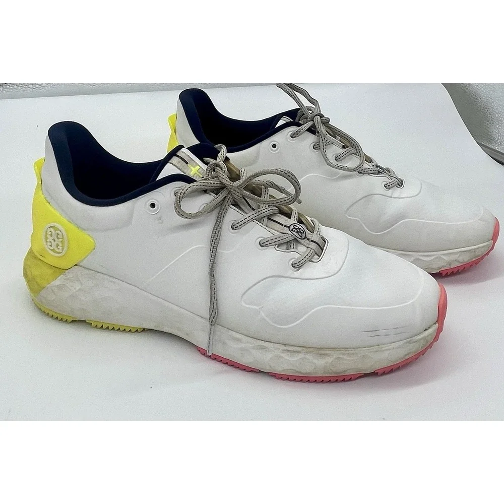 G/FORE MG4 Color Block Golf Shoes Men GMF000017 SNO WHITE/YELLOW Sz 10