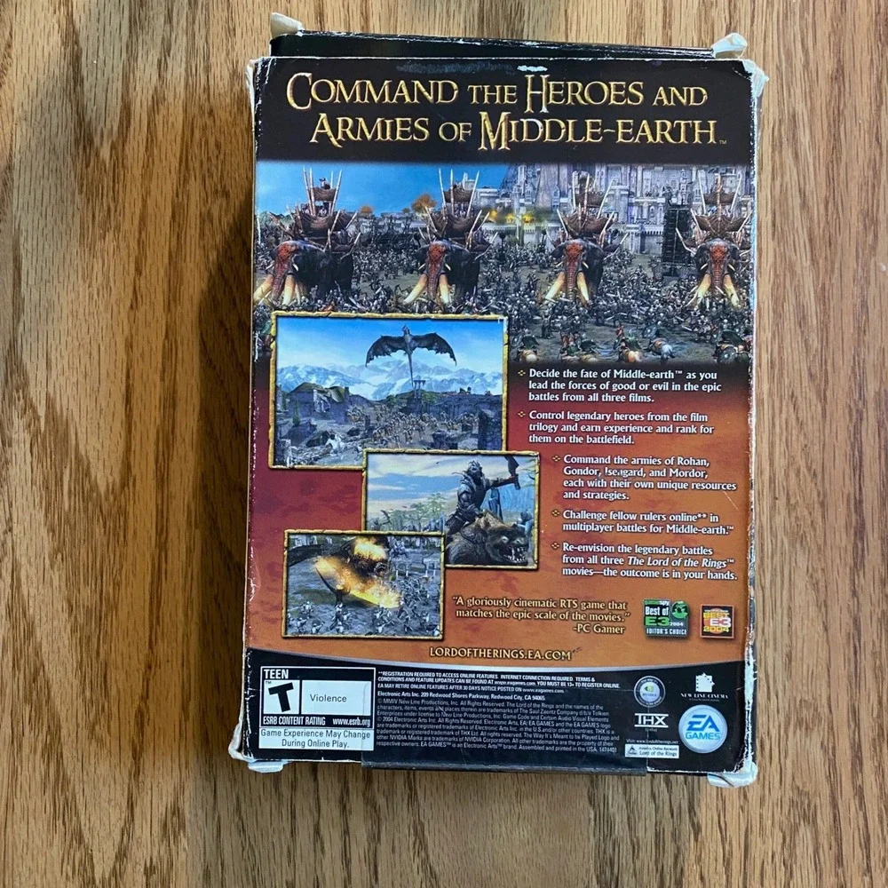 EA Games The Battle for Middle-Earth PC Game OS Black RTS 4-Disc Set