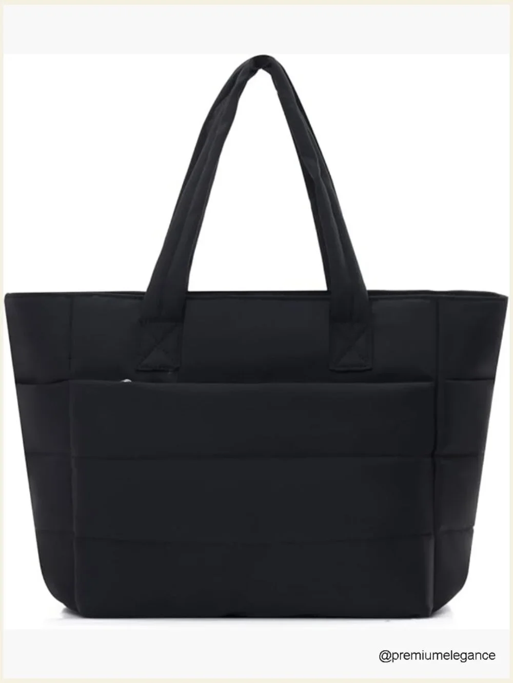Lightweight Puffer Tote Bag with Compartments, Quilted Shoulder Handbag for