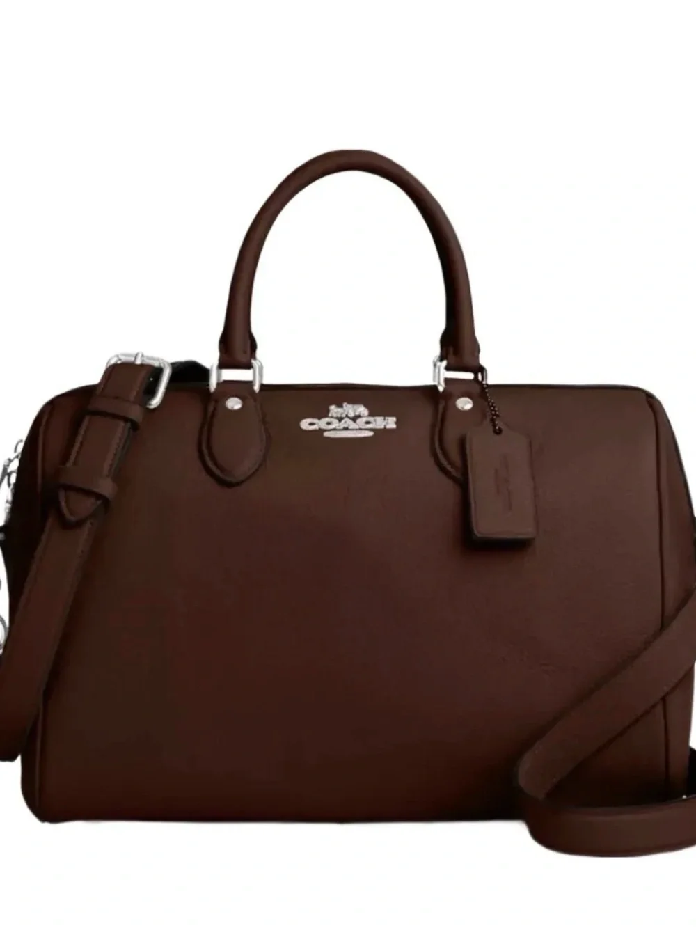 🤎 Coach Rowan Large Satchel Bag in Silver Maple