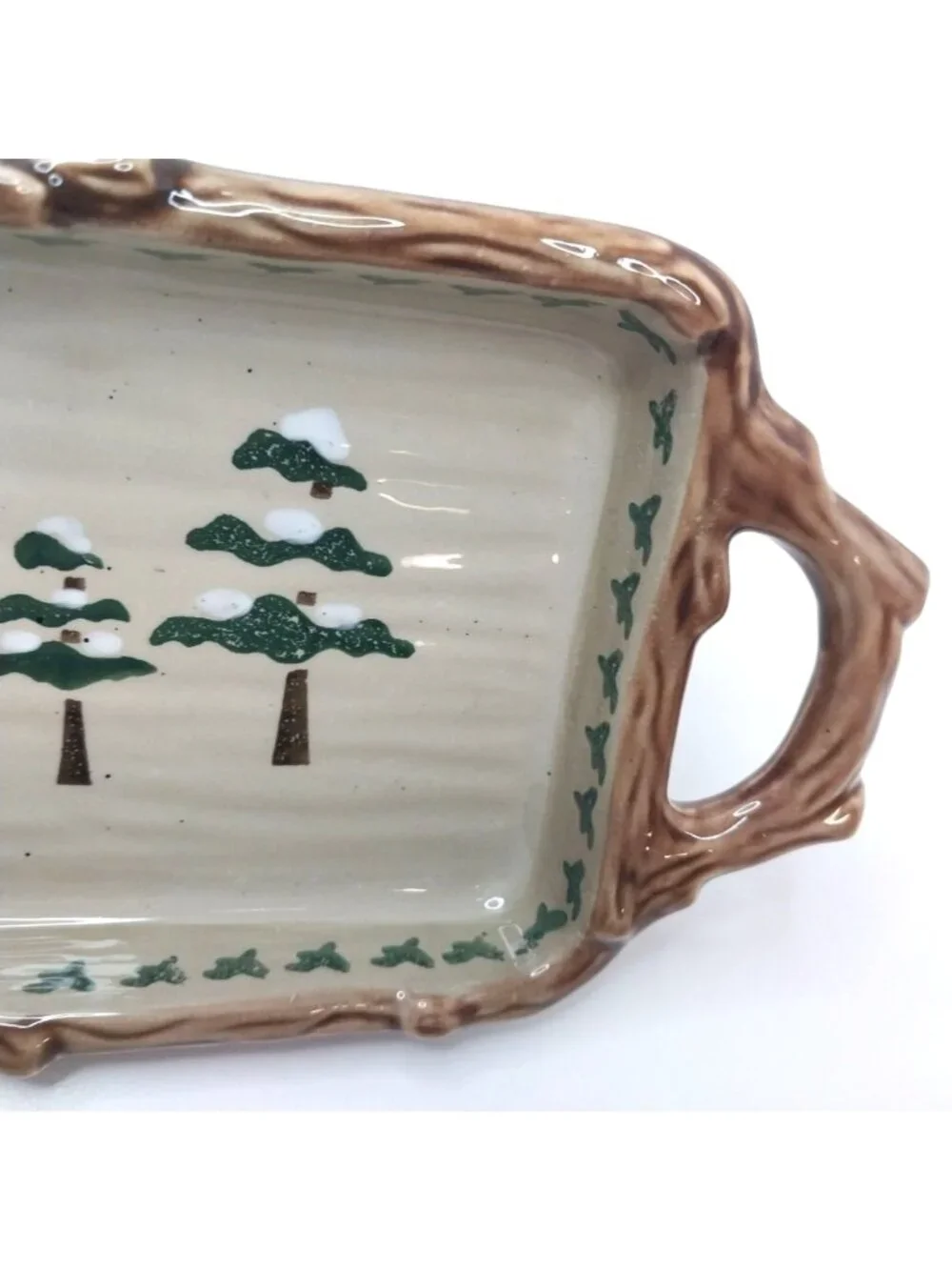 Sonoma Lodge Ceramic Serving Tray With Rustic Handles Cabin Moose 15.5