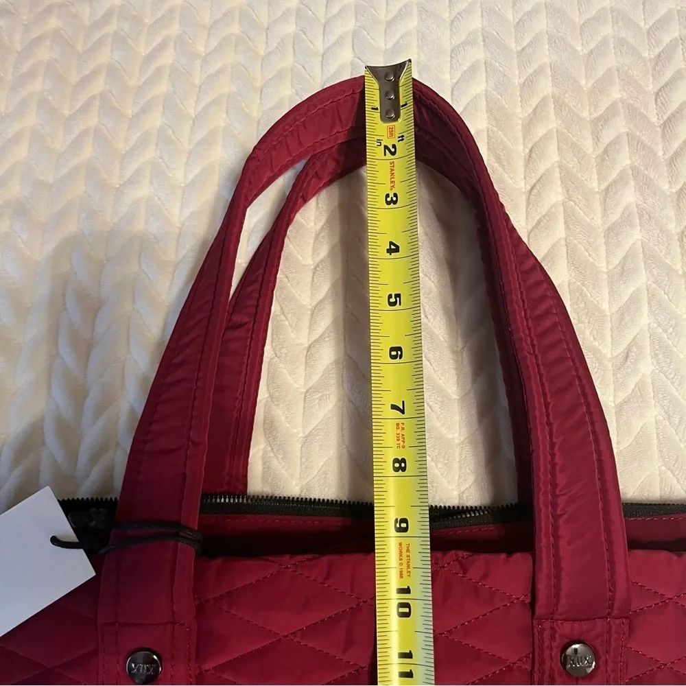 Girlfriend Gear XIIX   Quilted Red Burgundy Tote Shoulder Bag New Zipper