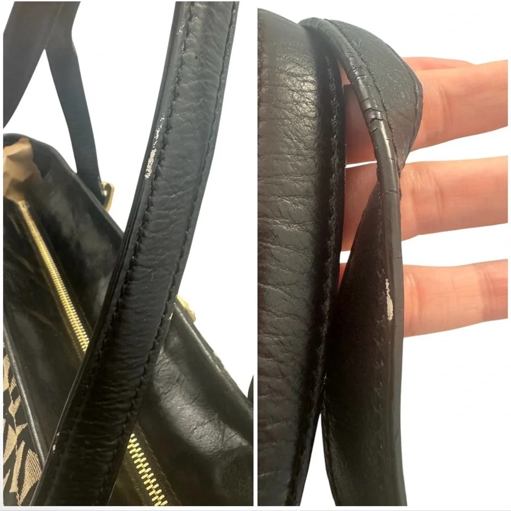 Michael Kors Jet Set MK Signature LG TZ Tote Black Canvas Bag