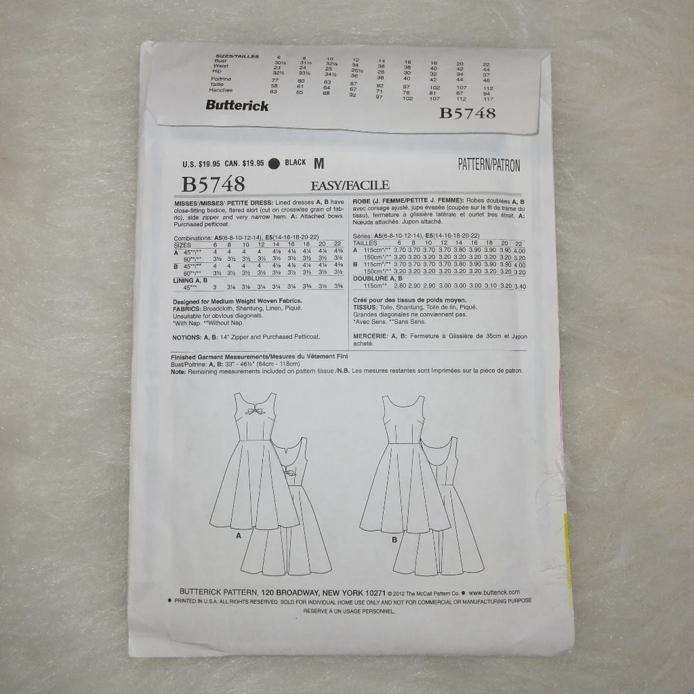 Butterick sewing pattern