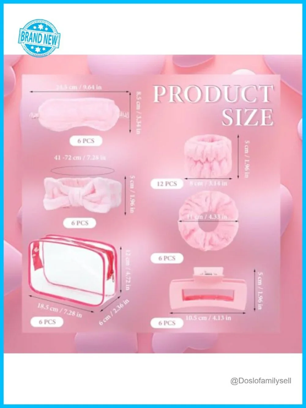 42-Piece Spa Party Favors Set with Headbands, Eye Masks, Claw Clips, Cosmetic