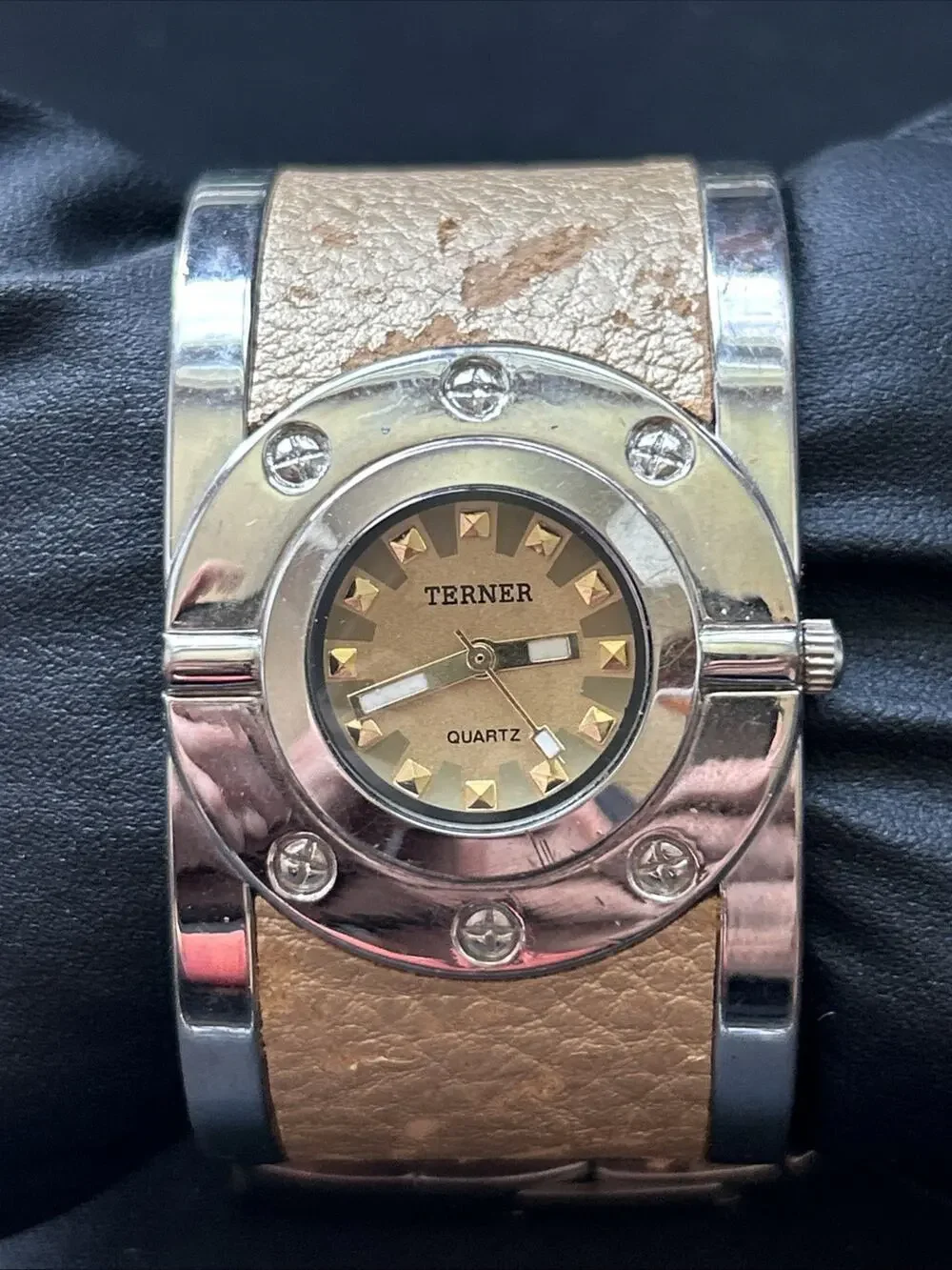 Terner Two Tone Women’s Quartz Cuff Watch