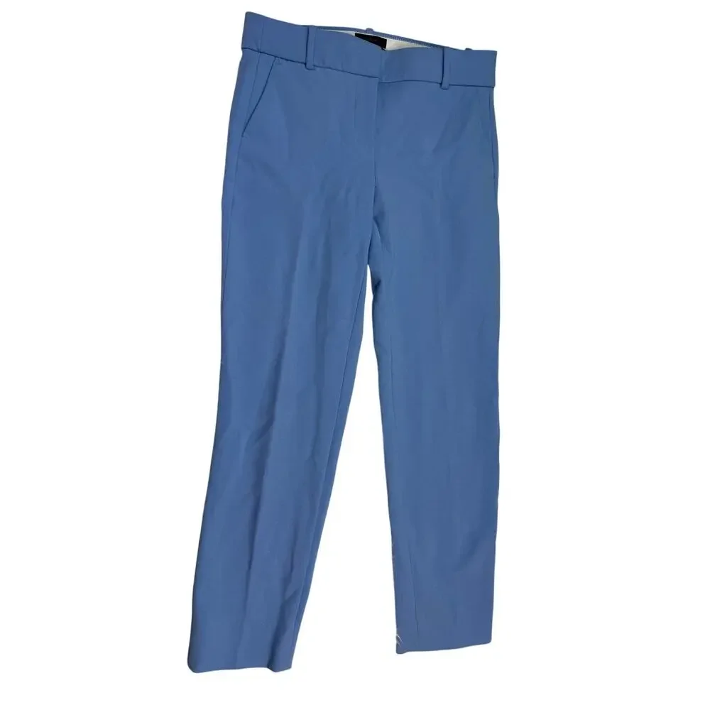 J.Crew Cameron Slim Cropped Pant Four Season Stretch Blue Women's Size 4
