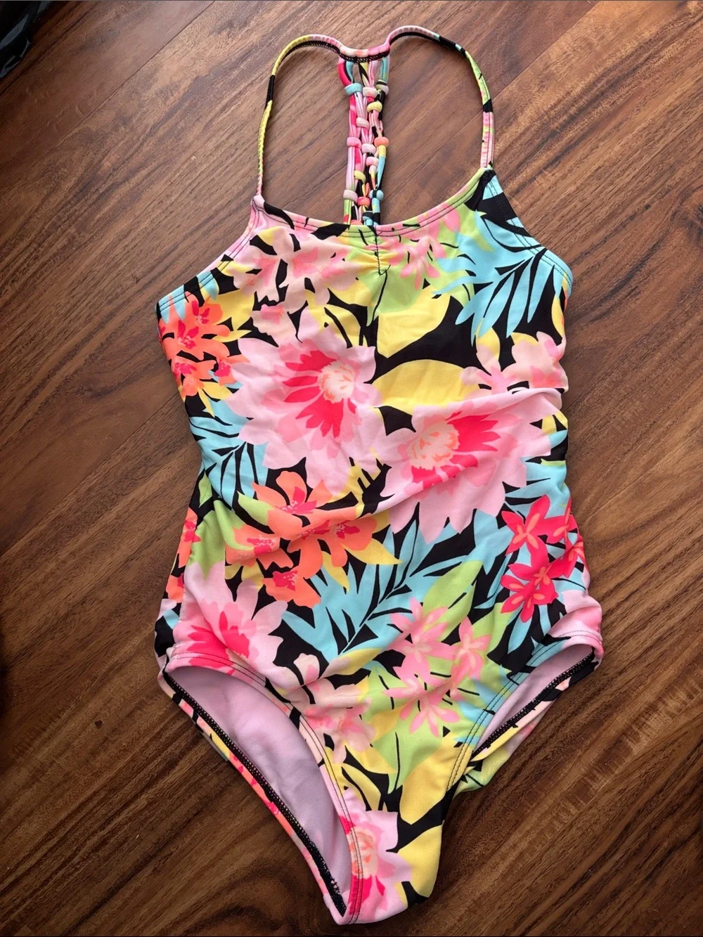 art class Pink Tropical Floral One-Piece Swimsuit