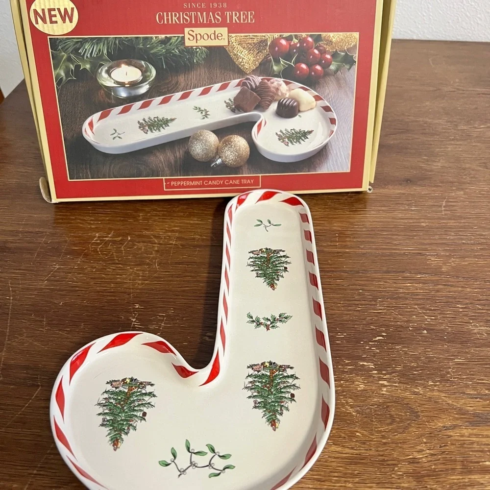 Spode Christmas Tree Peppermint Candy Cane Tray – New in Box