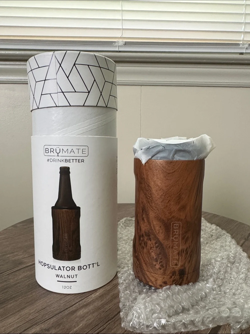 BrüMate Walnut Hopsulator Bott'l 12oz — Insulated Bottle Cooler