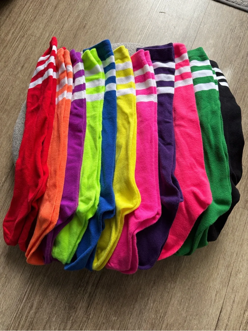Assorted Bright Striped Women’s Crew Socks