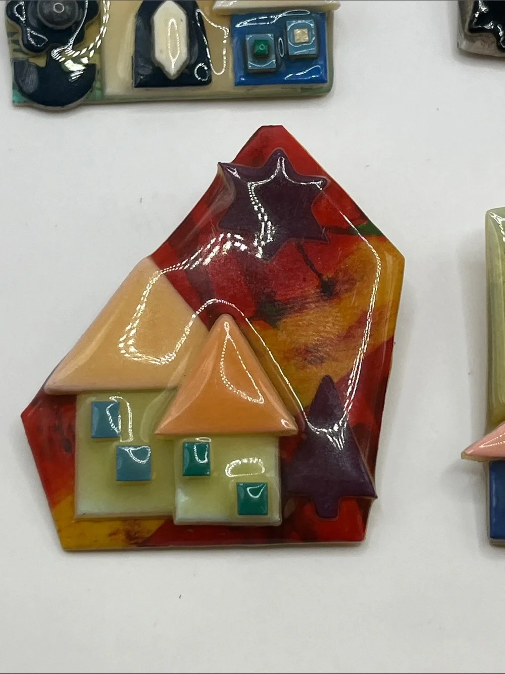 Vintage 80’s House Pins by Lucinda - Set of 4