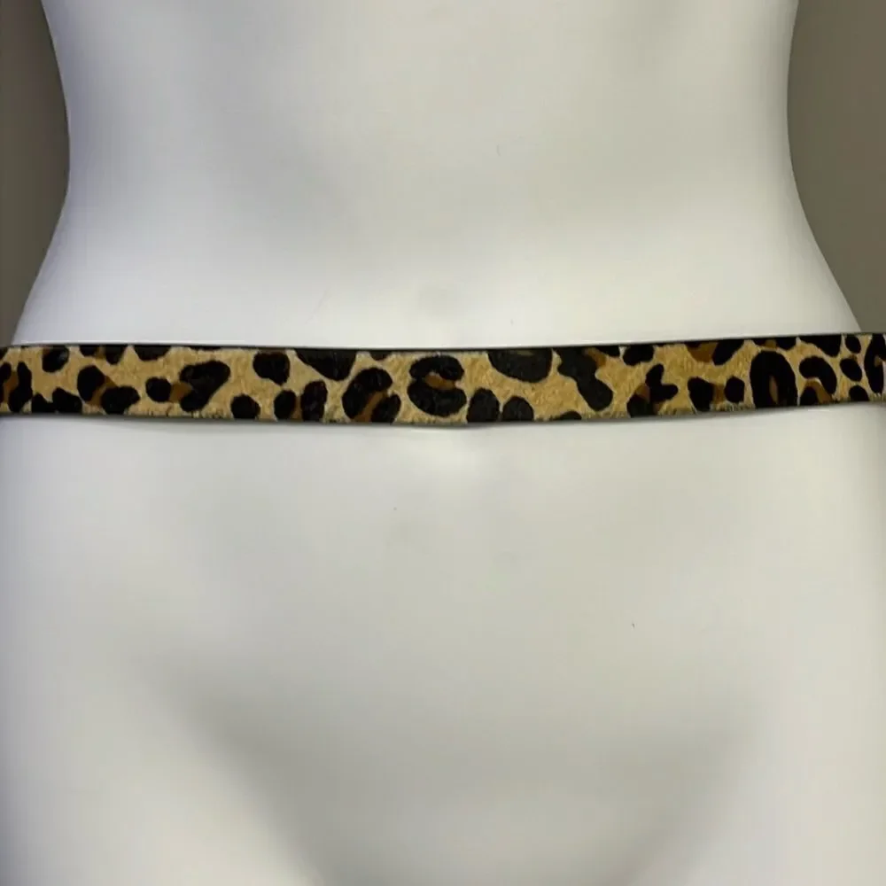 Royal Albartross Women’s Leopard Animal Print Hair Textured Adjustable Belt Med
