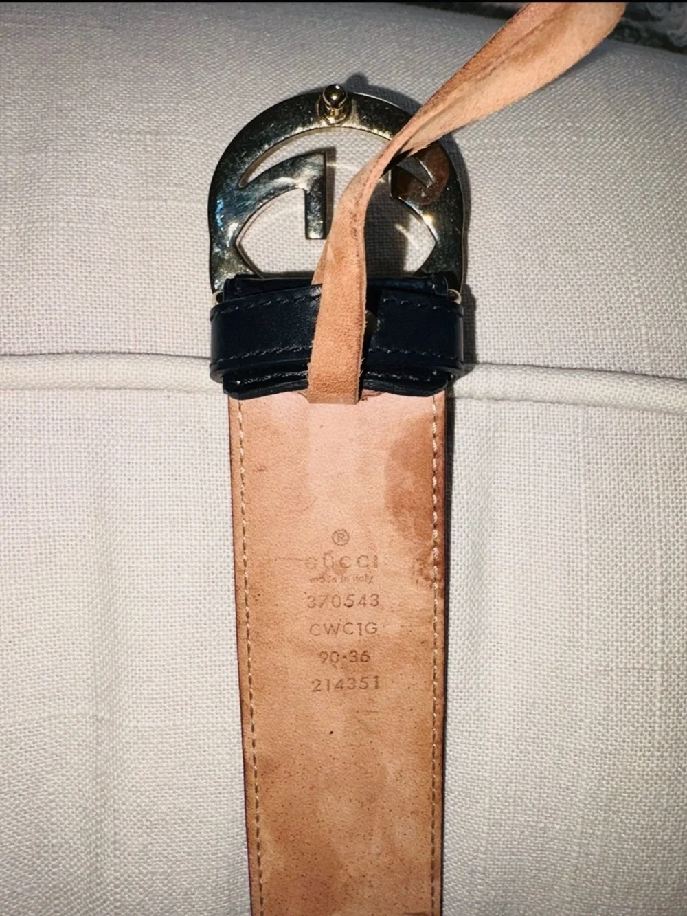 Gucci Black Leather Belt with Gold Double G Buckle