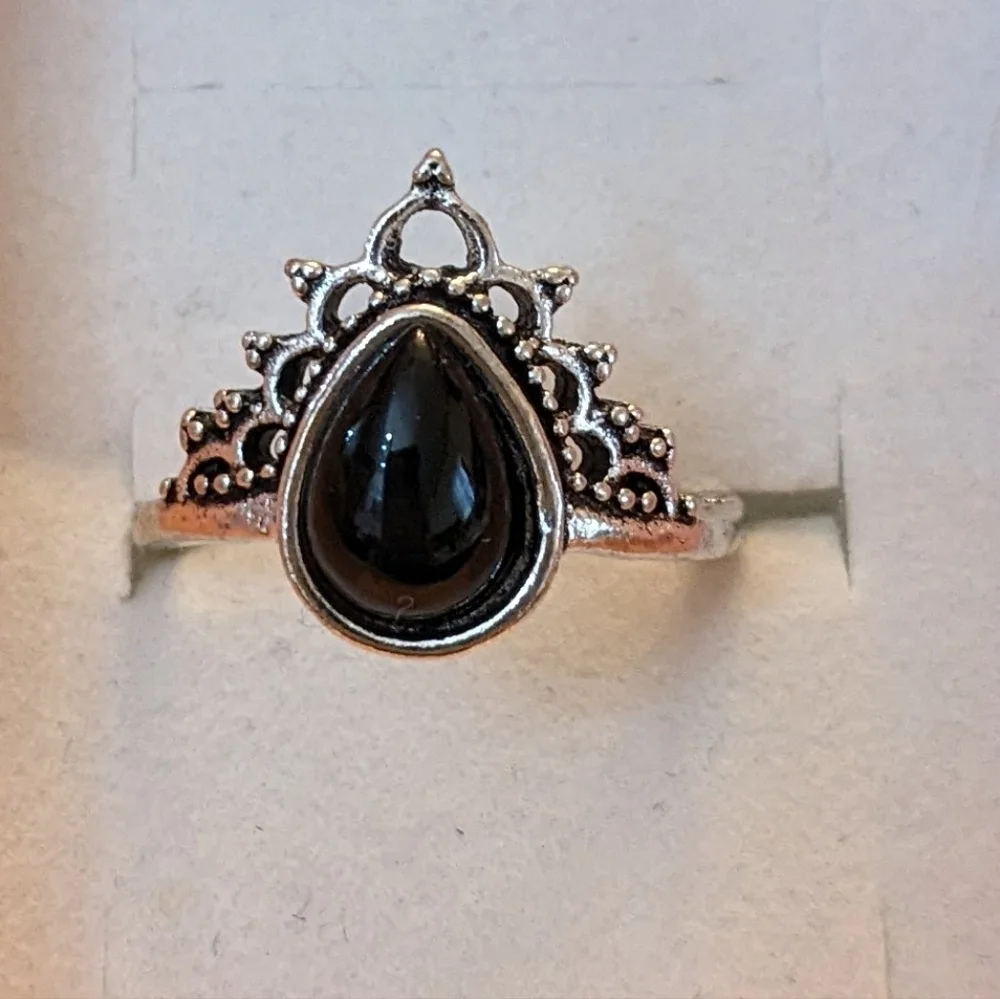 New Vintage Alloy Lotus Ring For Women Girls Jewelry Gift, T1B8D