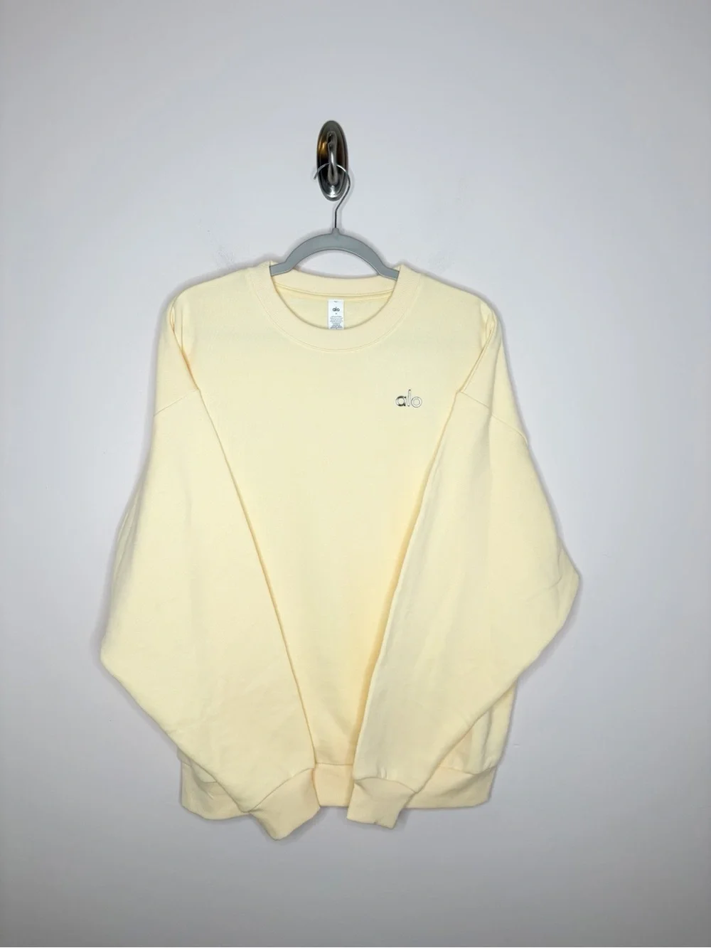 Alo Accolade Crew Neck Pullover Sweatshirt Yellow Medium