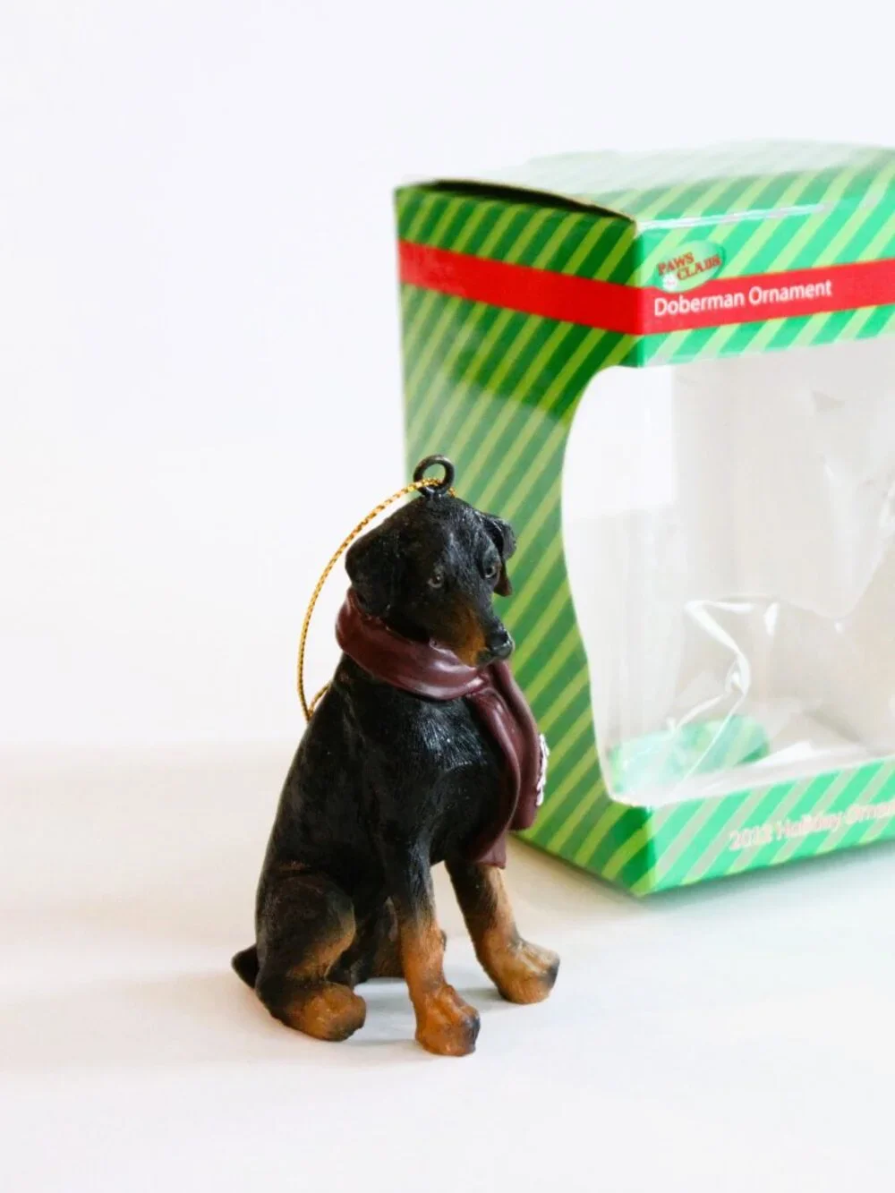 Doberman Ornament Christmas 2012 Paws Claus Dog Pet Holiday Tree Collectible