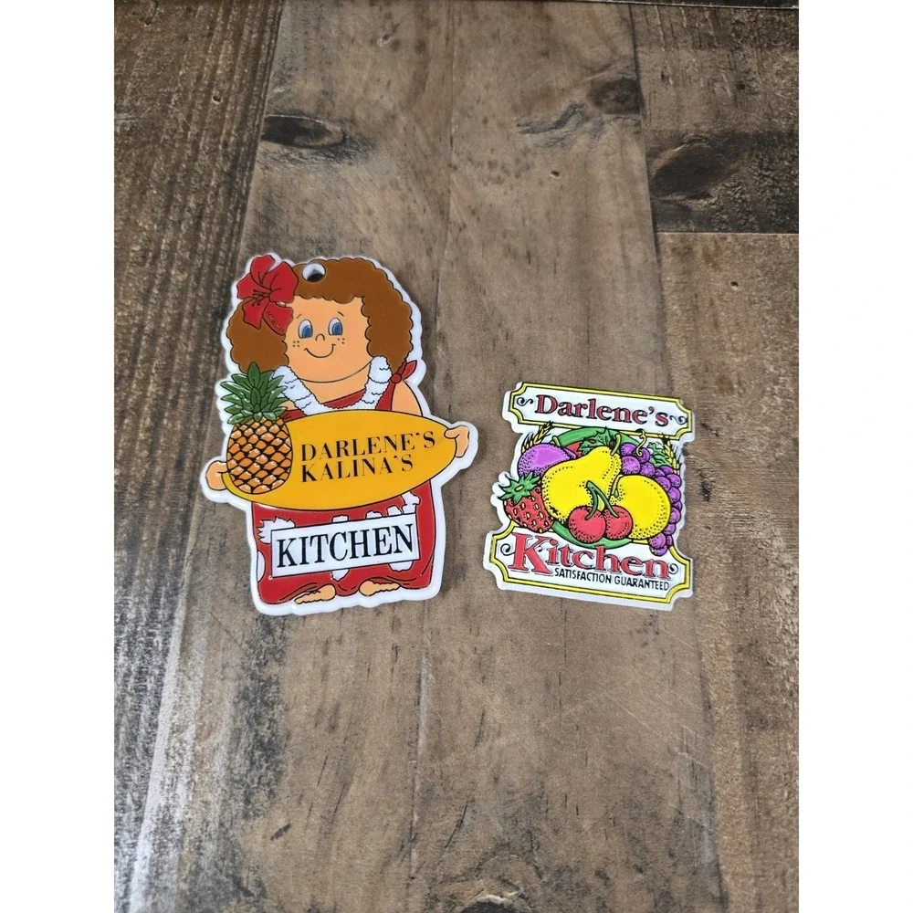 Vintage Darlene's Kalina's Kitchen Magnets Set of 2 Retro