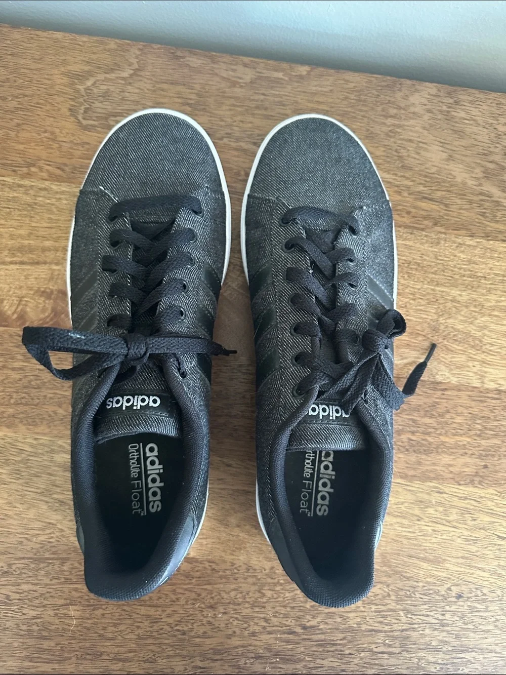 Adidas Daily 2.0 Black Denim Sneakers Men’s Size 10 Casual Shoes DB0284